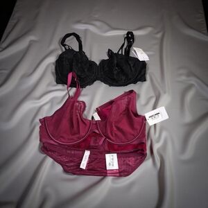 New, 2 Auden Bras size 34Dand one small thong